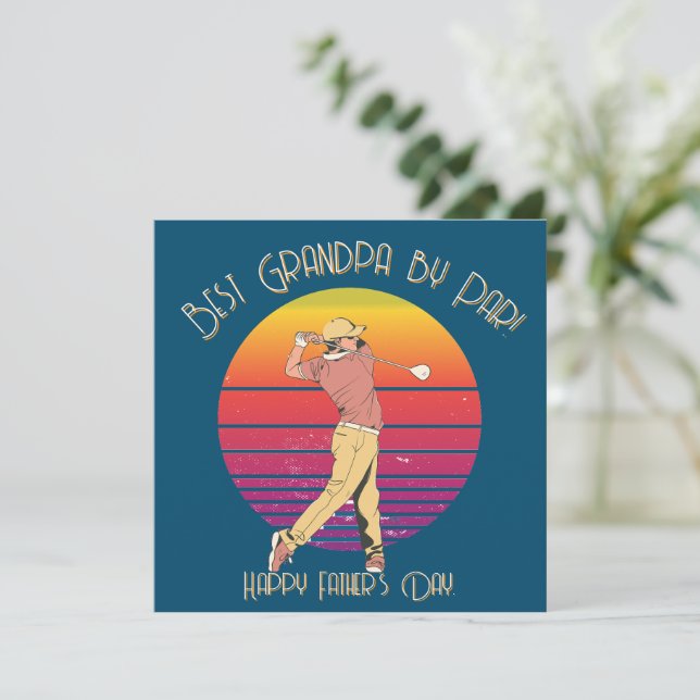 Best Grandpa by Par Golf Father’s Day Design Holiday Card (Standing Front)