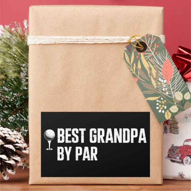 Best Grandpa by Par Golf Gift Humour Sarcasm Funny Rectangular Sticker (Holiday)