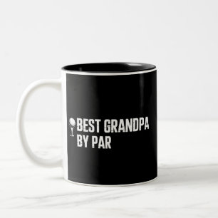 Best Grandpa by Par Golf Gift Humour Sarcasm Funny Two-Tone Coffee Mug