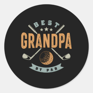Best Grandpa By Par Golf Grandad Golfing Classic Round Sticker