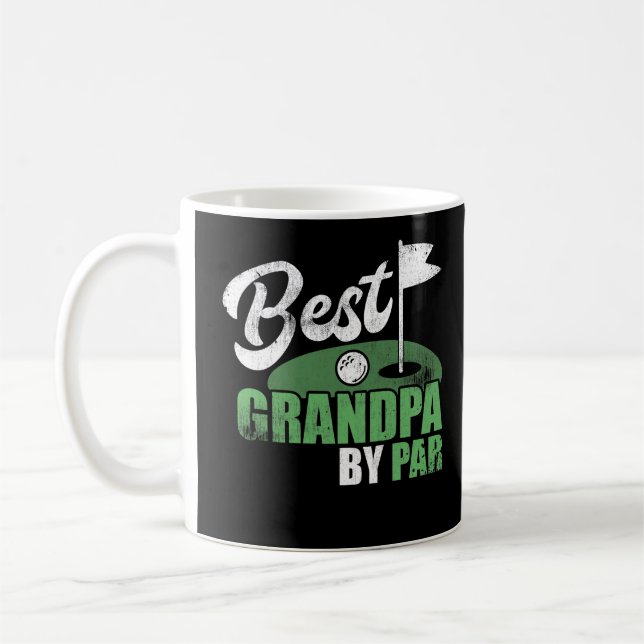 Best Grandpa By Par Golf Sport Grandad Grandfather Coffee Mug (Left)