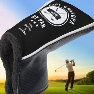Best Grandpa By Par Golfer Golf Lover Black Modern Head Cover