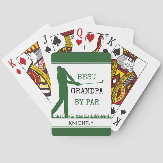 BEST GRANDPA BY PAR Golfer Personalised Playing Cards (Back)