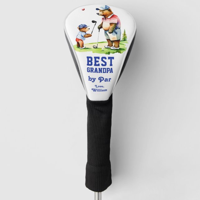 Best grandpa by par grandfather gifts golf head cover (Front)