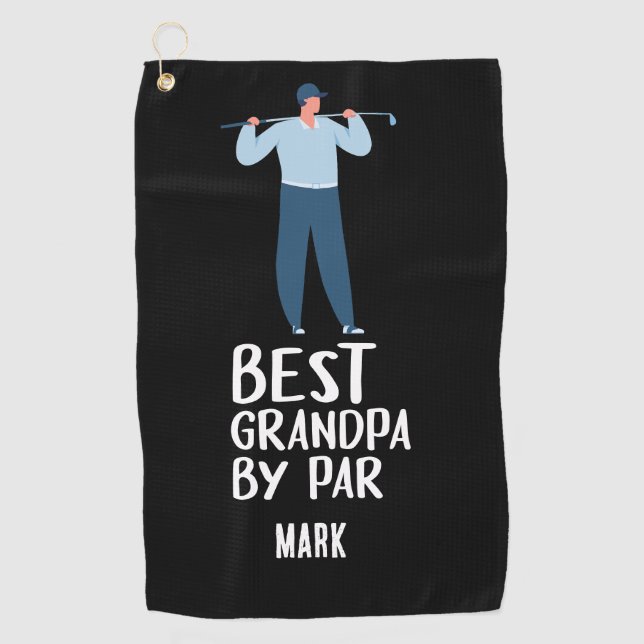 Best Grandpa by Par Grandfather Golf Towel (Front)