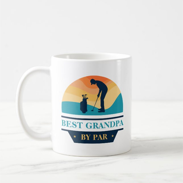 Best Grandpa By Par Grandparents Day Golf Lover Coffee Mug (Left)