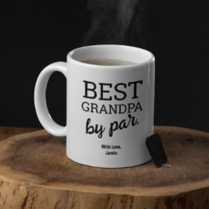 Best Grandpa by Par Modern Black white Custom Coffee Mug