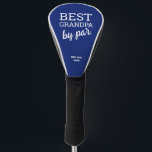 Best Grandpa by par Modern Blue Custom Name Golf Head Cover<br><div class="desc">Surprise your golf-loving grandpa with a meaningful and personalised gift – our "Best Grandpa by Par" Golf Head Cover. This custom head cover combines modern typography with a heartfelt message that will touch his heart. Blue accent colour. Customise the head cover by adding the name of his grandchild or grandchildren,...</div>