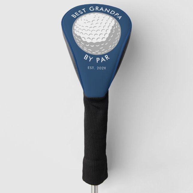 Best Grandpa By Par Modern Custom Golf Head Cover (Front)
