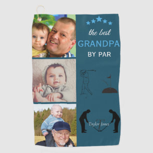Best Grandpa By Par Monogram Photo Collage Golf Towel
