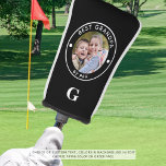 BEST GRANDPA BY PAR Monogram Photo Custom Golf Head Cover<br><div class="desc">Create a unique personalised photo golf head cover for the golf lover grandfather with the suggested editable funny saying BEST GRANDPA BY PAR and personalised with a photo and his monogram in your choice of text, graphic and background colours and piping colour (shown in white on black with white piping)....</div>