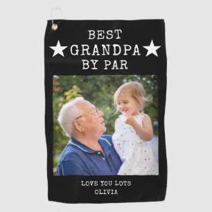 Best Grandpa by Par Personalised Photo Gift  Golf Towel