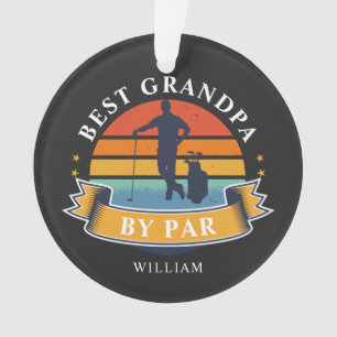 Best Grandpa By Par Personalised Retro Golfer Ornament