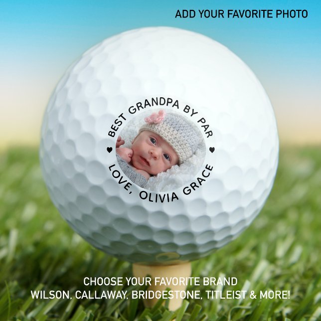 Best GRANDPA By Par Personalized Photo Golf Balls (Creator Uploaded)