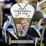 Best Grandpa By Par Photo Black White Golf Head Cover<br><div class="desc">For the golf lover grandfather, create a unique photo golf driver head cover with the title BEST GRANDPA BY PAR over a pair of golf clubs design. CHANGES: Change the wording, text font style, colour, size, spacing and placement in EDIT. Note colour choices of the piping are available on the...</div>