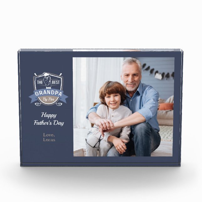 Best Grandpa By Par Photo Block (Front)