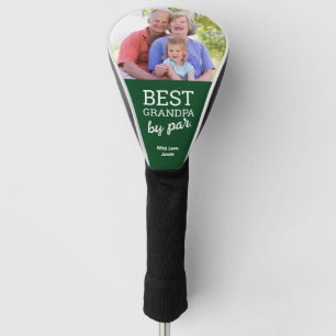 Best Grandpa by par Photo Father's day green Golf Head Cover