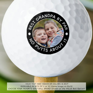 BEST GRANDPA BY PAR Photo Funny Custom Colours Golf Balls