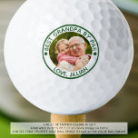 BEST GRANDPA BY PAR Photo Green Personalized Golf Balls<br><div class="desc">Create a custom personalized photo golf balls for a golfer grandfather with the editable funny title BEST GRANDPA BY PAR and name(s) or other custom text shown in an editable green text color you can change to a complementary color to your picture, his golf bag or his favorite color. Memorable...</div>