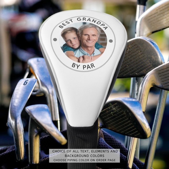 BEST GRANDPA BY PAR Photo Monogram Golf Head Cover (Creator Uploaded)