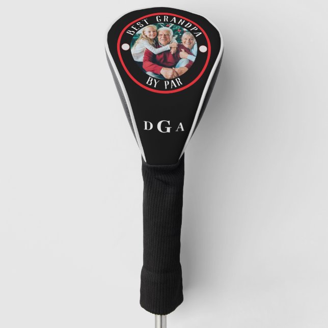 BEST GRANDPA BY PAR Photo Monogram Golf Head Cover (Front)