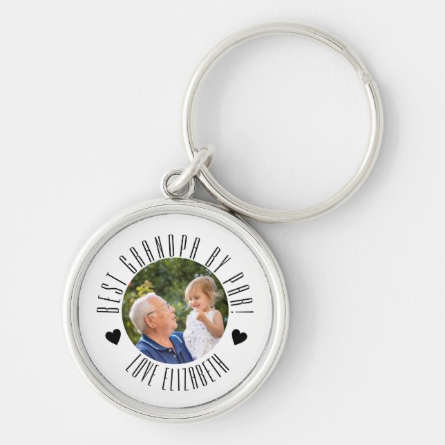 BEST GRANDPA BY PAR Photo Personalised fathers day Key Ring (Front)