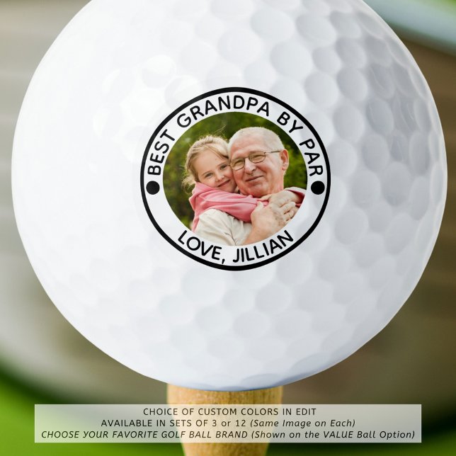 BEST GRANDPA BY PAR Photo Personalised Golf Balls (Creator Uploaded)
