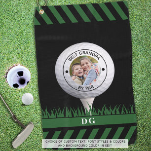 Best Grandpa By Par Photo Personalised Golf Towel