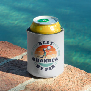 Best Grandpa By Par Retro Custom Can Cooler