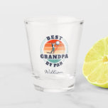 Best Grandpa By Par Retro Fathers Day Golf Lover Shot Glass<br><div class="desc">Retro Best Grandpa By Par design you can customise for the recipient of this cute golf theme design. Perfect gift for Father's Day or grandfather's birthday. The text "GRANDPA" can be customised with any dad moniker by clicking the "Personalise" button above</div>