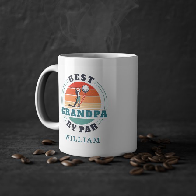 Best Grandpa By Par Retro Fathers Day Personalised Coffee Mug (Creator Uploaded)