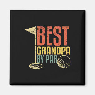 Best Grandpa By Par Retro Funny Golf Player Papa F Magnet