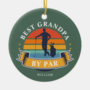 Best Grandpa By Par Retro Golf Lover Ceramic Tree Decoration