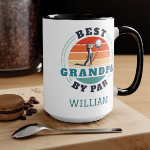 Best Grandpa By Par Retro Golfing Personalised Mug