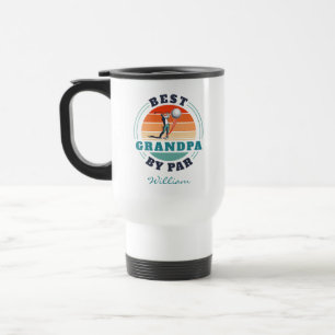 Best Grandpa By Par Retro Personalised Grandfather Travel Mug