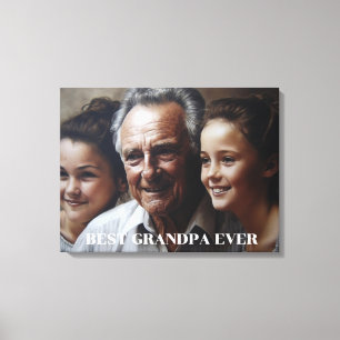 Best Grandpa Custom Canvas Print