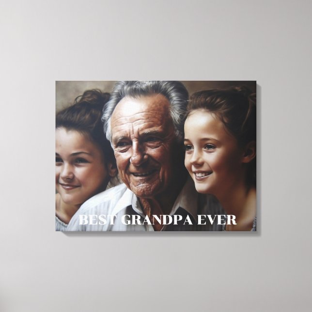 Best Grandpa Custom Canvas Print (Front)