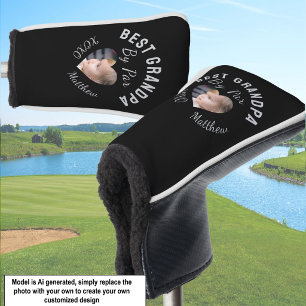 Best Grandpa Custom Kids Photo Black Golf Head Cover