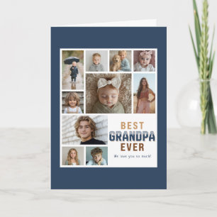 Best Grandpa Ever 10 Photo Collage Card