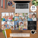 Best Grandpa Ever 15 Photo Collage Custom Desk Mat<br><div class="desc">For the BEST GRANDPA EVER, create a photo desk mat utilising this easy-to-upload unique photo collage template featuring 15 pictures of various shapes and sizes and an editable title to replace with his grandfather nickname in your choice of text and background colours. Showcase favourite pictures of his grandchild, grandkids and...</div>