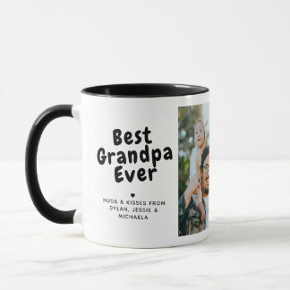 Best Grandpa Ever 2-Photo Collage & Custom Message Mug