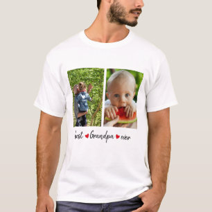 Best Grandpa Ever 2 Photo Custom T-Shirt