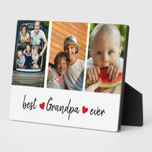 Best Grandpa Ever 3 Photo Custom  Plaque