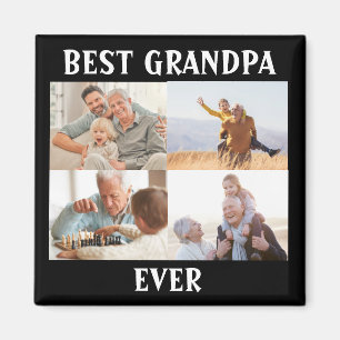 Best Grandpa Ever 4 Photo Collage Create Your Own  Magnet
