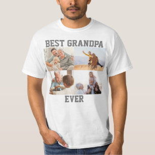 Best Grandpa Ever 4 Photo Collage Create Your Own  T-Shirt