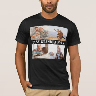 Best Grandpa Ever 4 Photo Collage Create Your Own T-Shirt