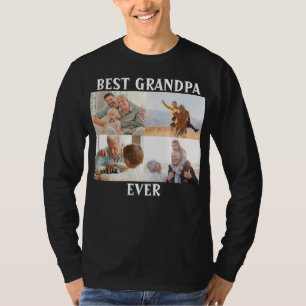 Best Grandpa Ever 4 Photo Collage Create Your Own T-Shirt