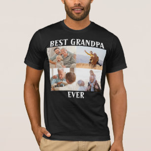 Best Grandpa Ever 4 Photo Collage Create Your Own T-Shirt