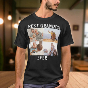 Best Grandpa Ever 4 Photo Collage Create Your Own T-Shirt