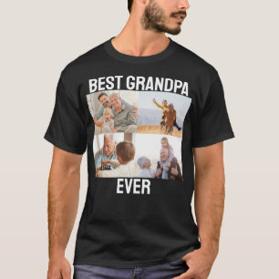 Best Grandpa Ever 4 Photo Collage Create Your Own T-Shirt